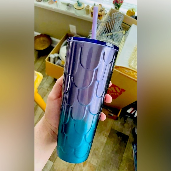 Starbucks Mermaid Scales Stainless Tumbler Ombre Steel Glitter Cup 24oz NWT 2023 - Picture 11 of 13